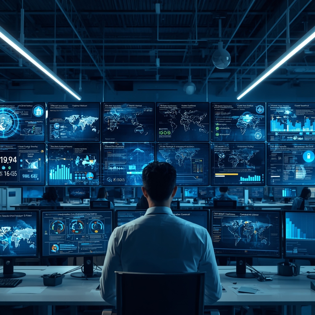 IT professional monitoring business communications, network security, cloud infrastructure, and surveillance systems to reduce business downtime and improve operational reliability.